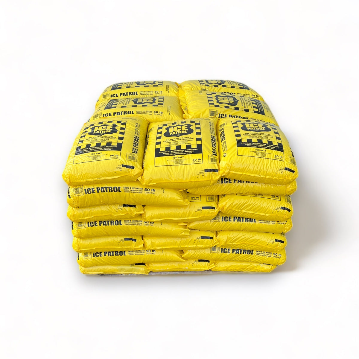 Ice Patrol Rock Salt Ice Melter Pallet 50lb Bags (49 per Skid