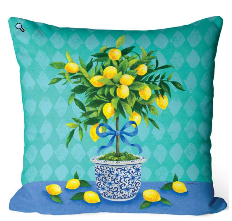 Custom Decor Lemon Topiary Pillow