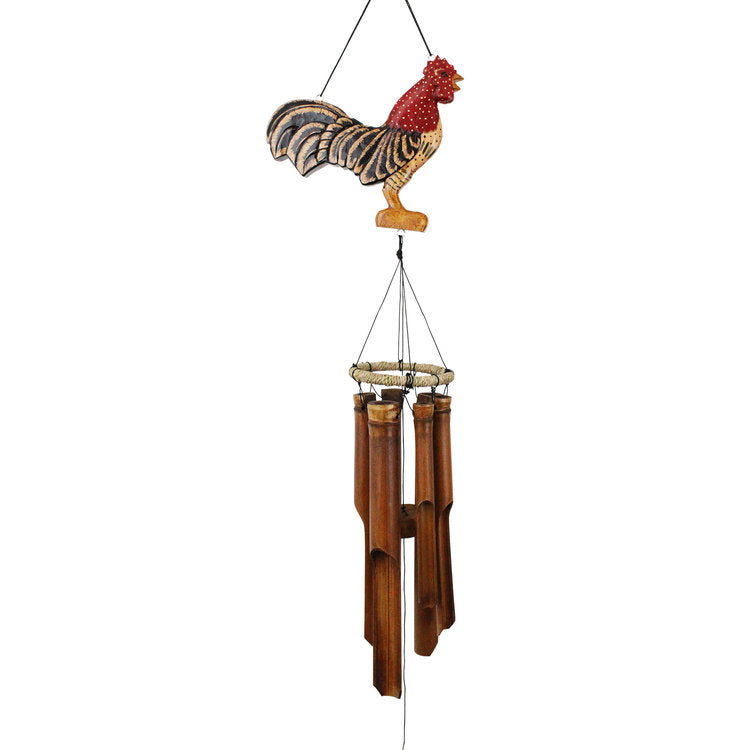 Cohasset Dottie Rooster Silhouette Bamboo Wind Chime