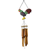 Cohasset Lucky Rooster Silhouette Bamboo Wind Chime