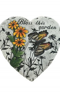 Bless this Garden Heart Stepping Stone