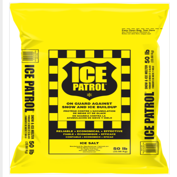 Ice Patrol Rock Salt Ice Melter Pallet - 50lb Bags (49 per Skid)